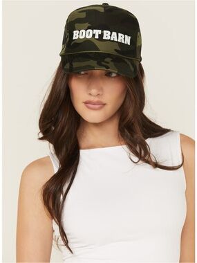 NEW BOOT BARN CAMO PRINT LOGO BALL CAP